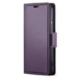 Puzdro pre Samsung Galaxy S25 Ultra, ERBORD Glossy Litchi, flipová peňaženka, fialové
