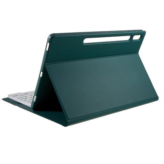 Puzdro + klávesnica Galaxy Tab S7+ Plus / S8+ Plus /S7 FE T730 T733, Pen Slot, zelený
