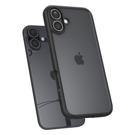 Puzdro Spigen pre iPhone 16 Plus, Ultra Hybrid, čierne + tvrdené sklo 9H