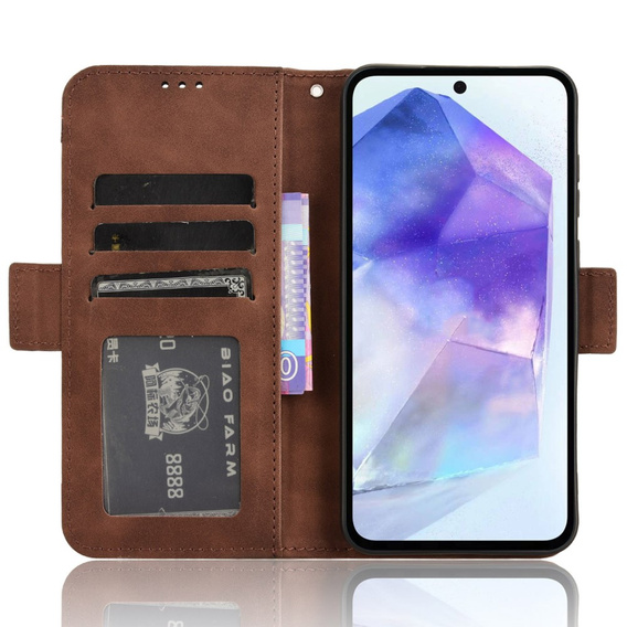 Klapkové puzdro pre Samsung Galaxy A55 5G, Card Slot, hnedé