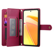 Klapkové puzdro pre Oppo Reno 13 Pro 5G, Wallet Zipper Pocket, červené