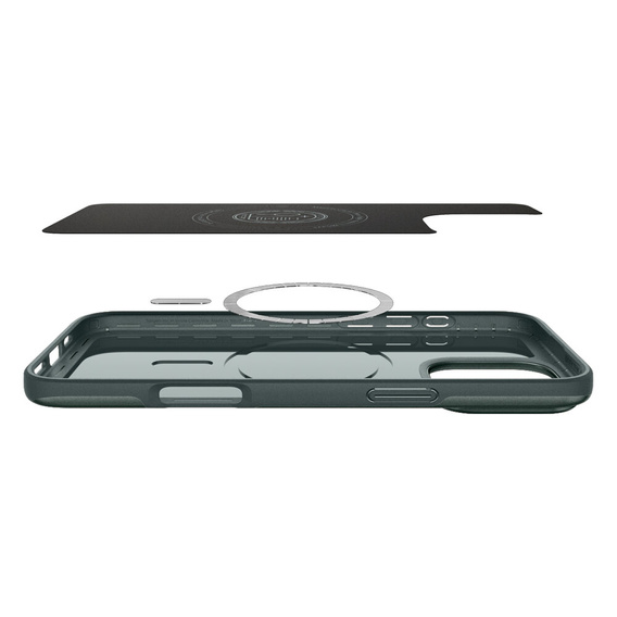 Puzdro Spigen pre iPhone 16 Pro, Thin Fit Mag, zelený + tvrdené sklo 9H