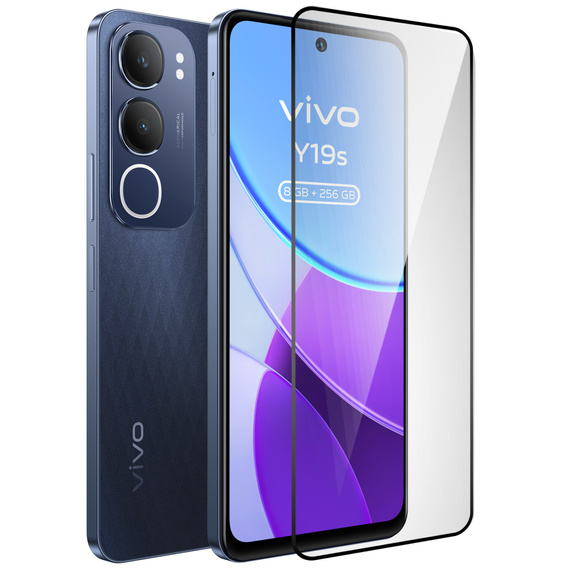 3D tvrdené sklo pre Vivo Y19s, čierny rám