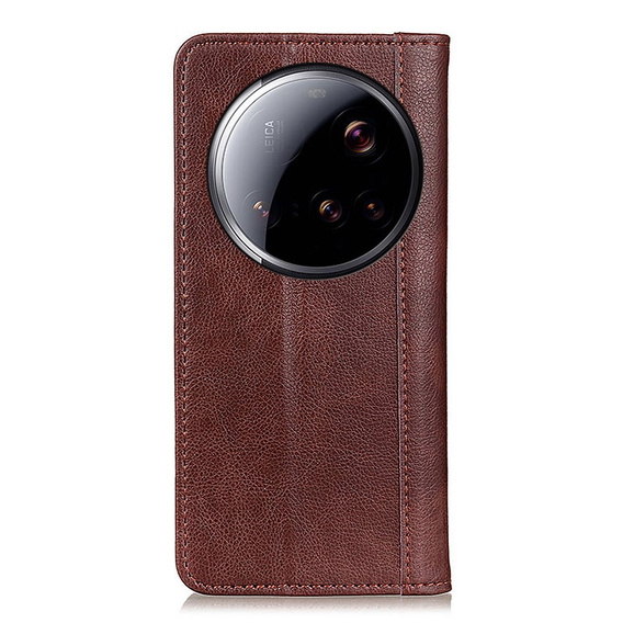 Flipové puzdro pre Xiaomi 15 Ultra, Split Leather, hnedé