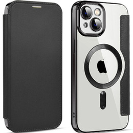 Klapkové puzdro pre iPhone 14, RFID Wallet MagSafe CamShield, čierne