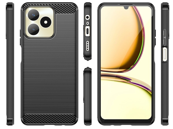 Obal na mobil pre Realme C51, Carbon, čierne