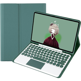 Puzdro + klávesnica Samsung Galaxy Tab S6 Lite 2020 P610/P615 / S6 Lite 2022 10.4, Touchpad Pen Slot, tmavozelené