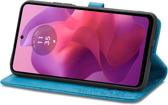 Klapkové puzdro pre Motorola Moto E14, Mandala, modré