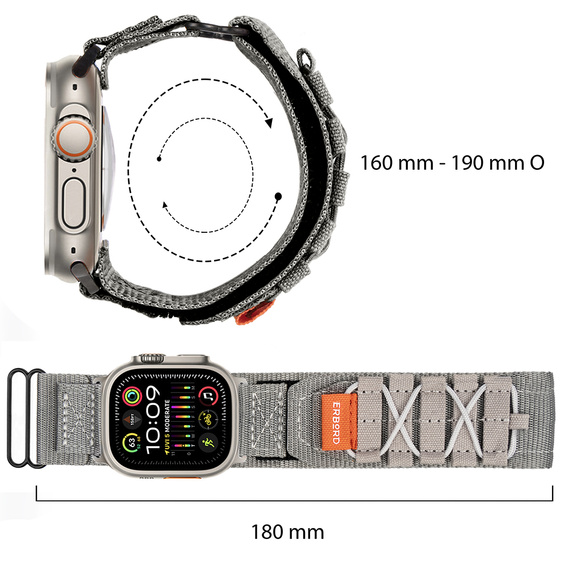 Nylonový remienok ERBORD Runner pre Apple Watch 1/2/3/4/5/6/7/8/9/SE/ULTRA/ULTRA 2 42/44/45/49MM