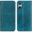 Obal na mobil pre Sony Xperia 5 V, Wallet Litchi Leather, zelený