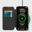 Klapkové puzdro pre iPhone 12 Pro, RFID Wallet MagSafe CamShield, čierne