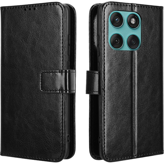 Klapkové puzdro pre Motorola Edge 60 / 60 Fusion, Crazy Horse Wallet, čierne