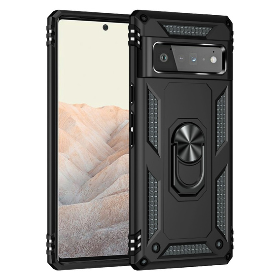 Pancierované obal na mobil pre Google Pixel 6 Pro, Nox Case Ring, čierne