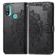 Klapkové puzdro pre Motorola Moto E20/E30/E40, Mandala, čierne