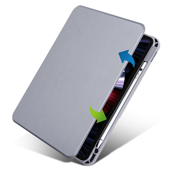 Puzdro pre iPad Pro 11" 2022/2021/2020 (4/3/2 gen.), s priestorom pre stylus, otočné o 360°, fialové