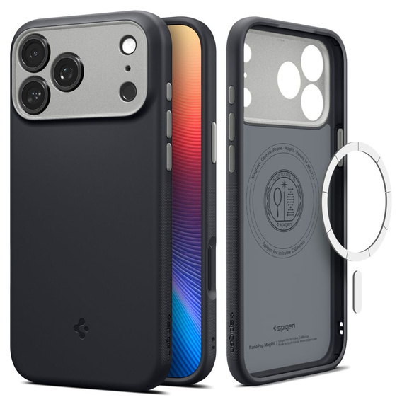 Spigen puzdro pre iPhone 17 Pro, Nano Pop Mag MagSafe, Black Sesame