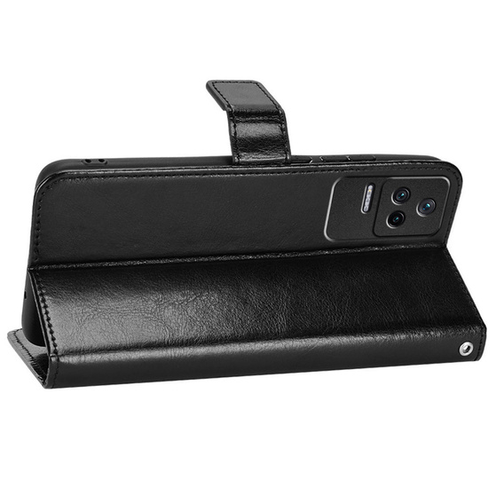 Klapkové puzdro pre Xiaomi Poco F4 5G, Crazy Horse Wallet, čierne