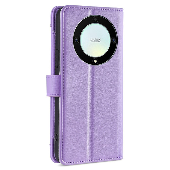 Klapkové puzdro pre Honor Magic5 Lite, Wallet Zipper Pocket, fialové