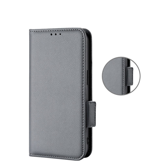 Klapkové puzdro pre Xiaomi Redmi Note 12 5G / POCO X5 5G, Wallet Litchi Magnet, sivé