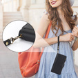 Klapkové puzdro pre Samsung Galaxy S24, Wallet Zipper Pocket RFID, s popruhom cez rameno, čierne