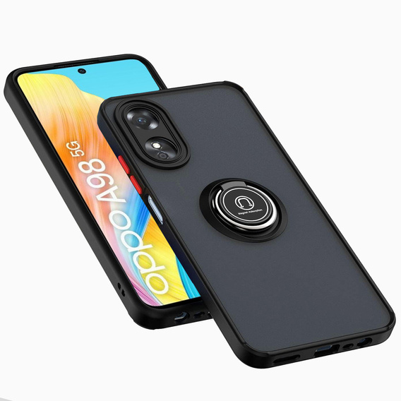 Puzdro pre Oppo A98 5G, Frosted Ring, čierne