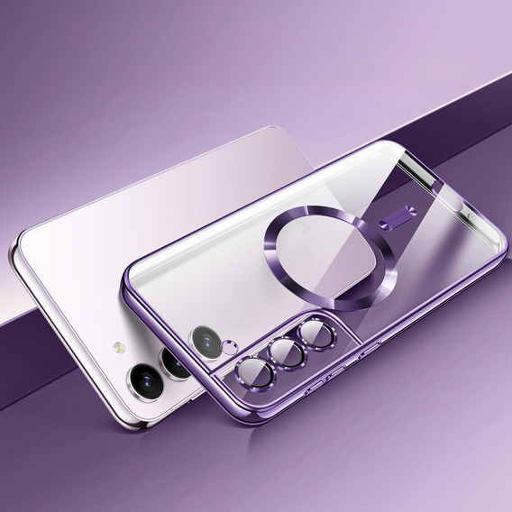 Puzdro pre Samsung Galaxy S22, Electro MagSafe, fialové + sklo na displej