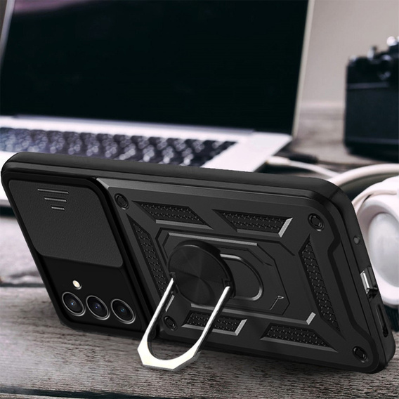Obal na mobil pre Samsung Galaxy M35, CamShield Slide, čierne