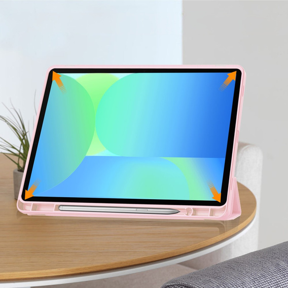 Puzdro pre Samsung Galaxy Tab S10 FE+ Plus, Smartcase s priestorom pre stylus, ružové