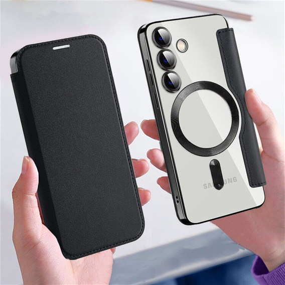 Klapkové puzdro pre Samsung Galaxy S24+ Plus, RFID Wallet MagSafe CamShield, čierne