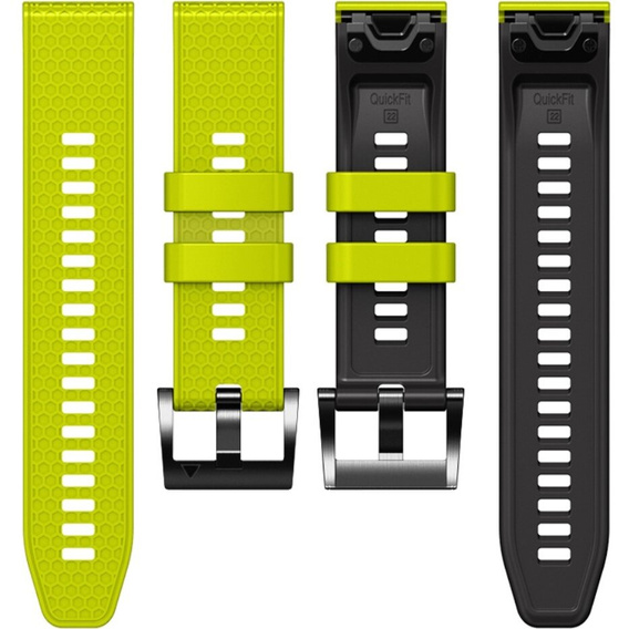 Silikónový remienok pre Garmin Fenix 7 / Forerunner 965 / 955 / 945 / 935, žltý / čierny