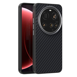 ABEEL puzdro pre Xiaomi 15 Ultra, Carbon Fiber, pre MagSafe, čierne