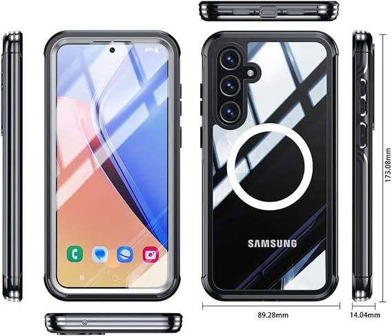 Puzdro pre Samsung Galaxy S24, Shockproof, s fóliou na displej, pre MagSafe, čierne