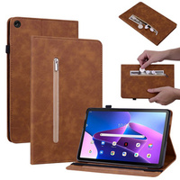 Puzdro pre Lenovo Tab M10 10.1 Gen 3, Wallet Pen Slot, hnedé