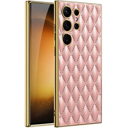 Puzdro pre Samsung Galaxy S24 Ultra, Leather Rhombus, ružové