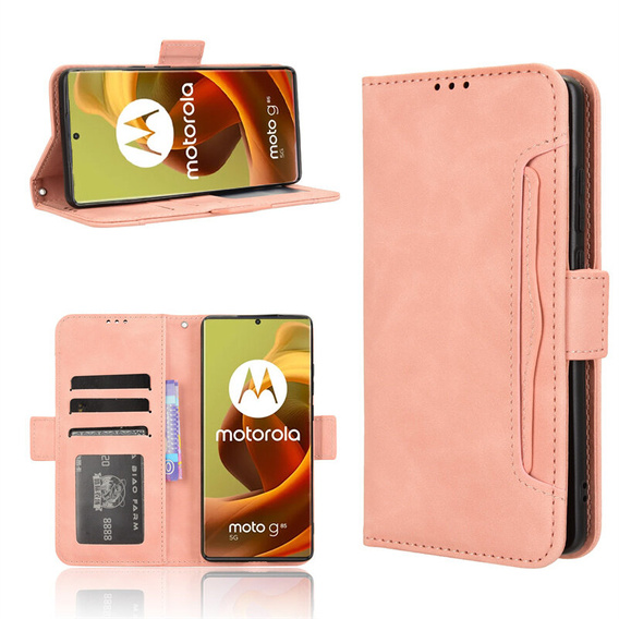 Klapkové puzdro pre Motorola Moto G85, Card Slot, ružové