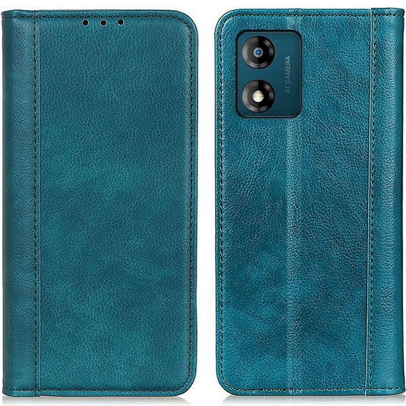 Flipové puzdro pre Motorola Moto E13, Split Leather, zelený