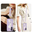 Puzdro pre Samsung Galaxy S23 FE, Leather Flower Card Slot, fialové