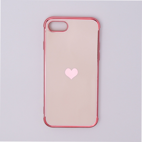 Obal na mobil pre iPhone 7/8/SE 2020/SE 2022, Electro heart, ružové rose gold