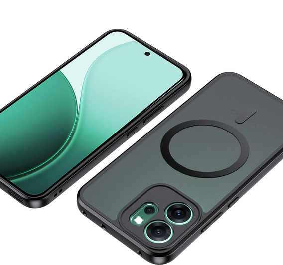 Matné puzdro pre Oppo Reno 14, pre MagSafe, priesvitné čierne