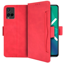 Klapkové puzdro pre Vivo Y21/Y21s/Y33s, Card Slot, červené