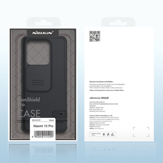Puzdro pre Xiaomi 13 Pro, pancierované Nillkin, CamShield Pro, čierne