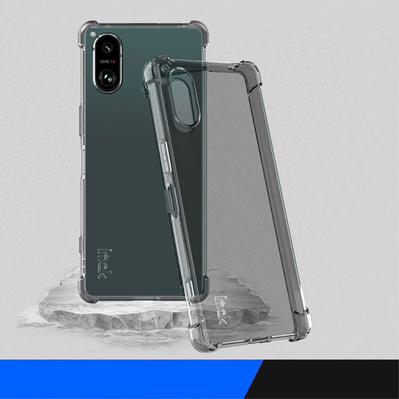 IMAK Obal na mobil pre Sony Xperia 5 V, Dropproof, transparentné / čierne