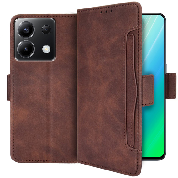 Klapkové puzdro pre Xiaomi Poco X6 5G, Card Slot, hnedé