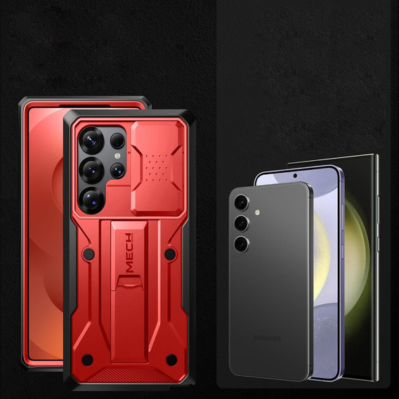 Odolné puzdro pre Samsung Galaxy S25 Ultra – Tongate MECH Series Clip, čierne