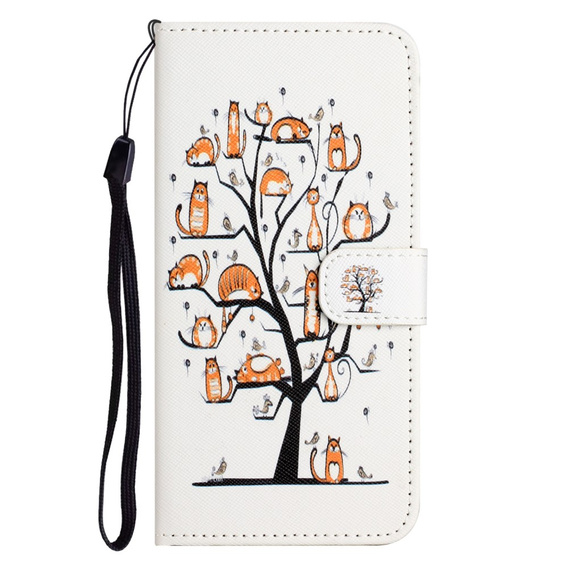 Klapkové puzdro pre Motorola Moto G53 5G / G23 / G13, Wallet, Cat & Tree, biele