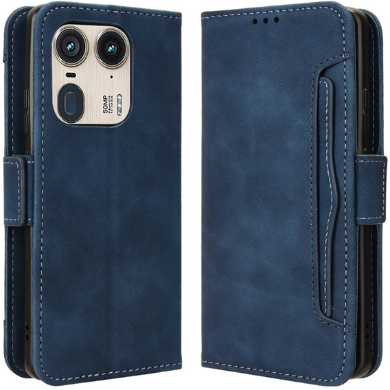 Klapkové puzdro pre Motorola Edge 50 Ultra, Card Slot, tmavomodré