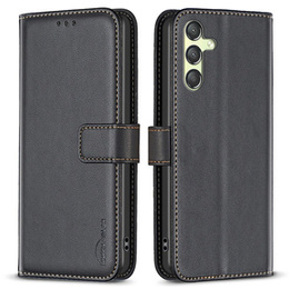Klapkové puzdro pre Samsung Galaxy A25 5G, BINFEN Wallet, čierne + 9H sklo