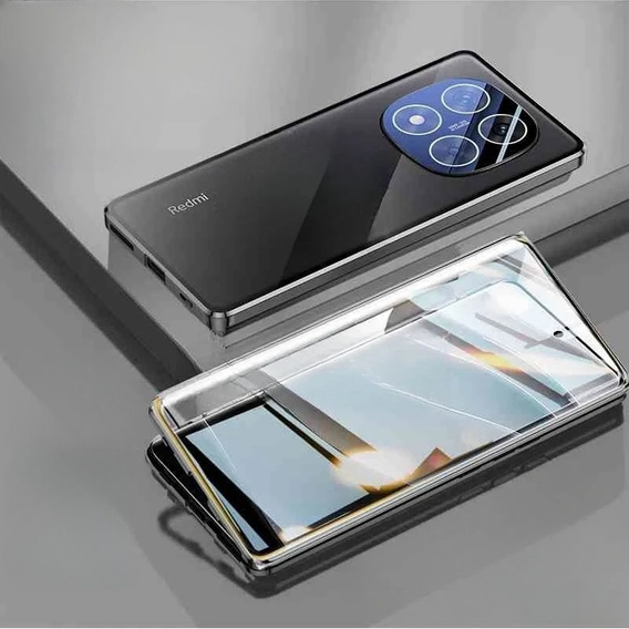 Puzdro pre Xiaomi Redmi Note 14 Pro+, Magnetic Dual Glass, čierne