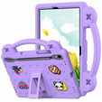 Detské puzdro pre Samsung Galaxy Tab S10 Lite / S10 FE / S9 FE, Cute Patterns, so stojanom, fialový