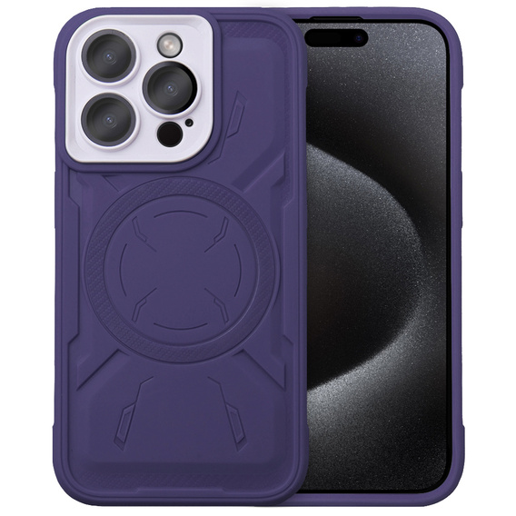 Puzdro pre iPhone 15 Pro Max, ERBORD Armor Mag, fialové